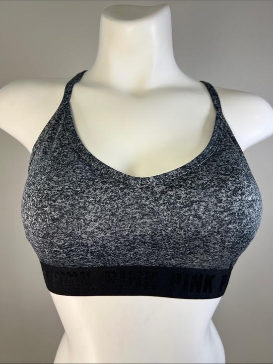 PINK Victoria's Secret Other - PINK Victoria's Secret Heathered Charcoal Ultimate Lightly Lines Sports Bra M